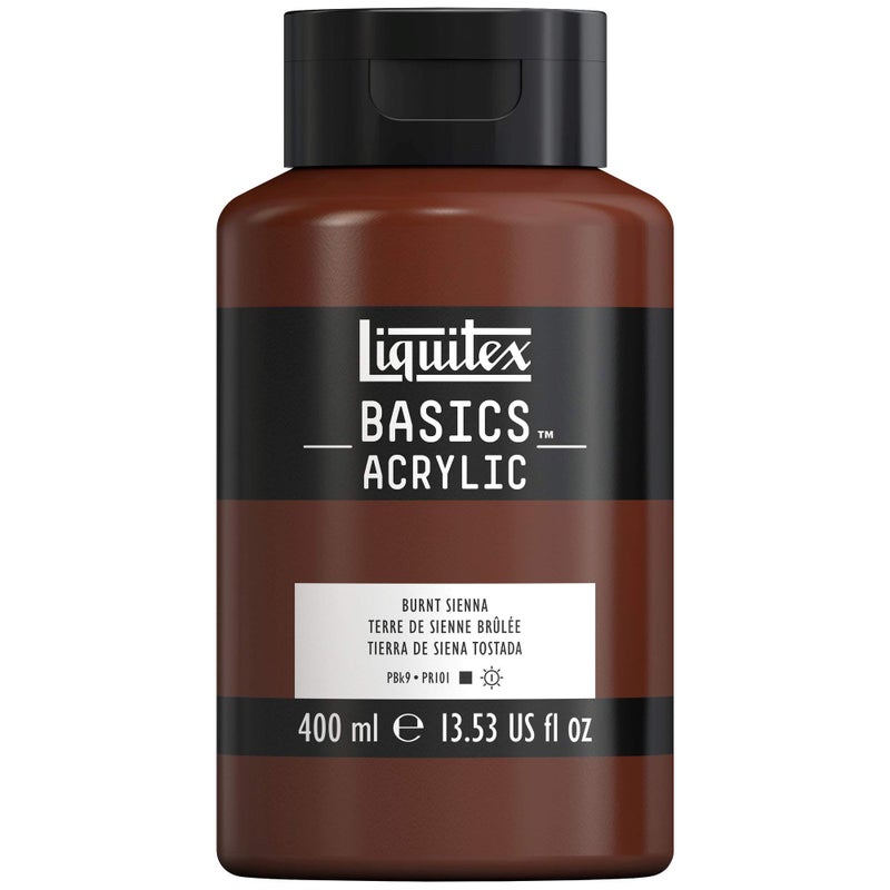 Liquitex BASICS Acrylic Paint, 400ml (13.5-oz) Bottle, Burnt Sienna - Image 1